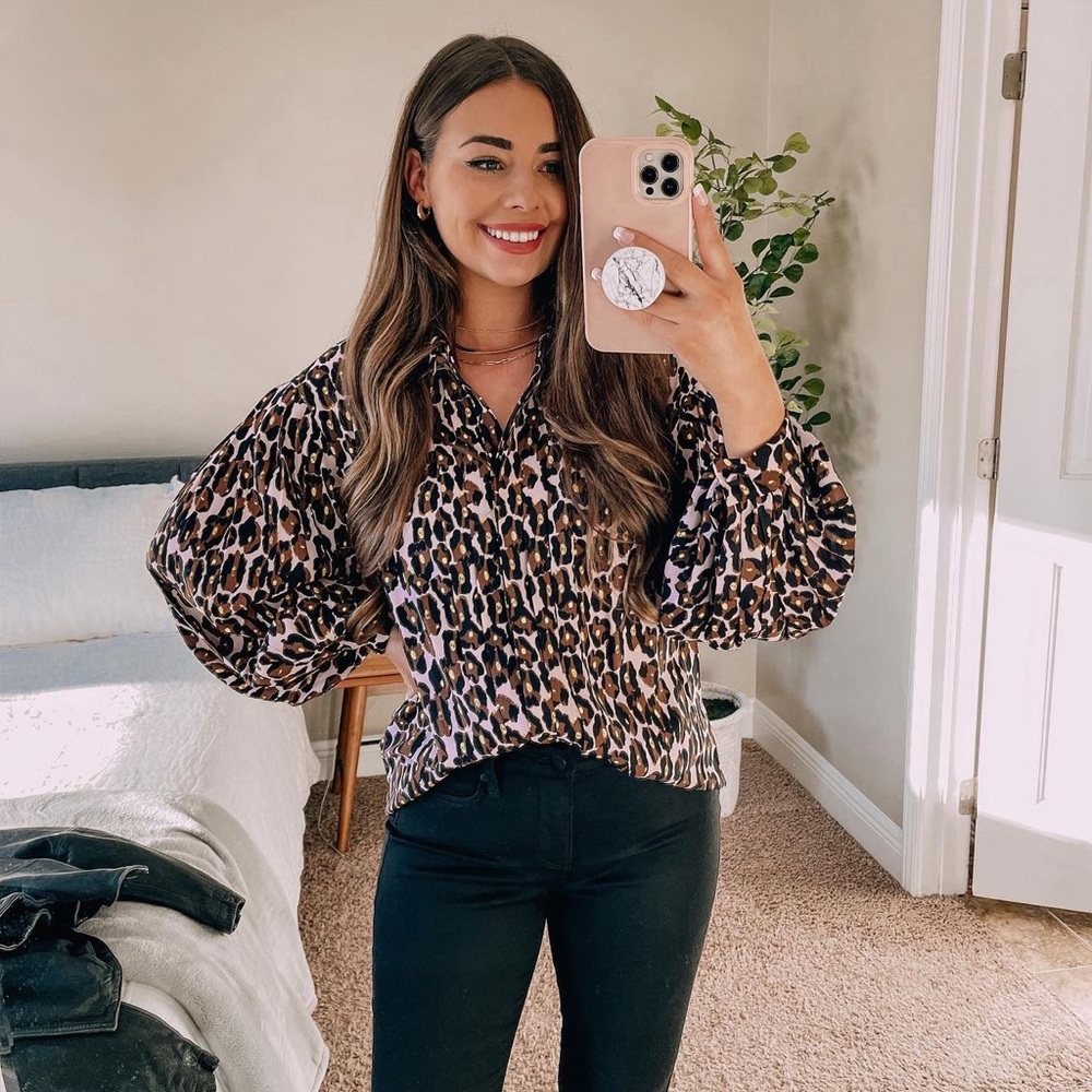 Diane Von Furstenberg leopard print blouse
